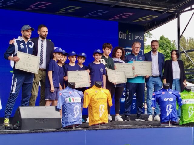 Evento di partenza tappa Giro-E Enel 2025 Premiati gli atleti del CT Match Ball di Monteroni