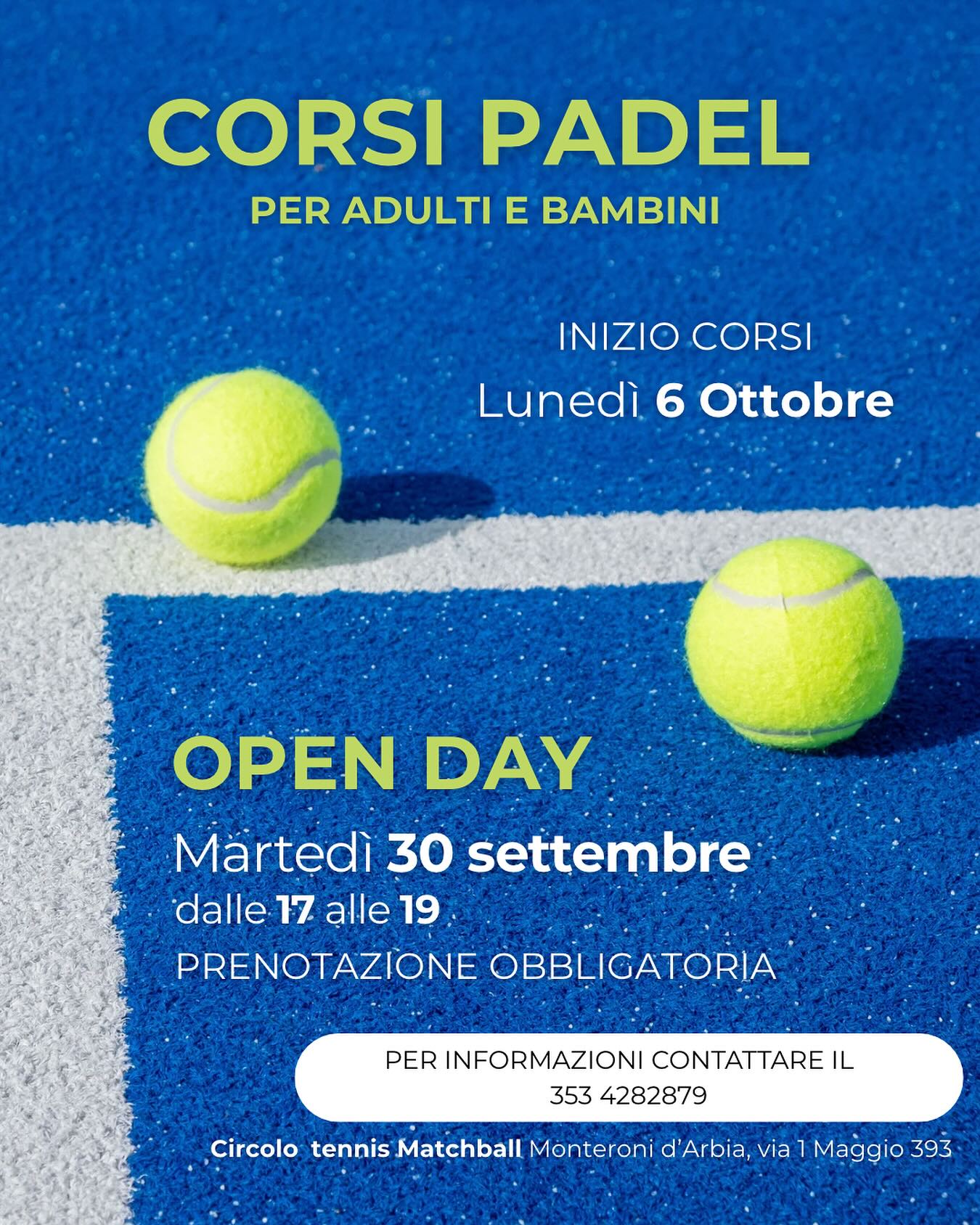 Corsi di padel 2025-26